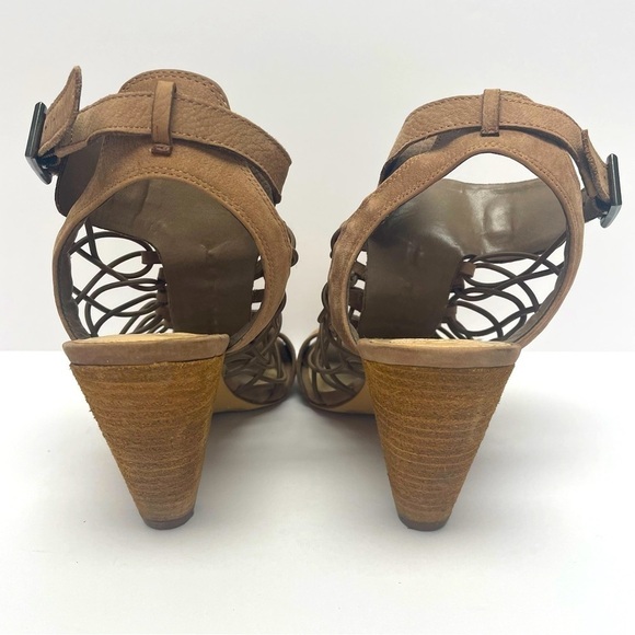 Vince Camuto Evel Sandal Caged Brown Buckle Open Toe Heels Women’s Size 10 - Picture 2 of 9